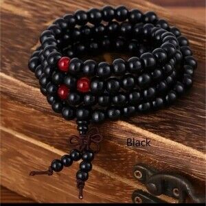 108PCS prayer Beads Natural black Mala Bracelet necklace